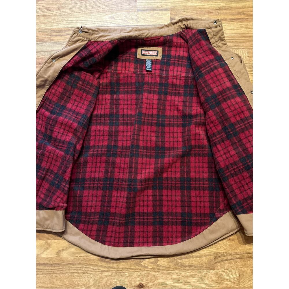 Craftsman Canvas Fleece Lined Chore Work Coat Zip Snap 5 Pockets Men's XXL 2XL - Picture 3 of 13